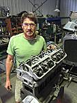 Sebastian with newly torqued down head. New pistons and rings fitted.New head studs, new o/s valves and guides reamed to fit. Solid copper gasket....