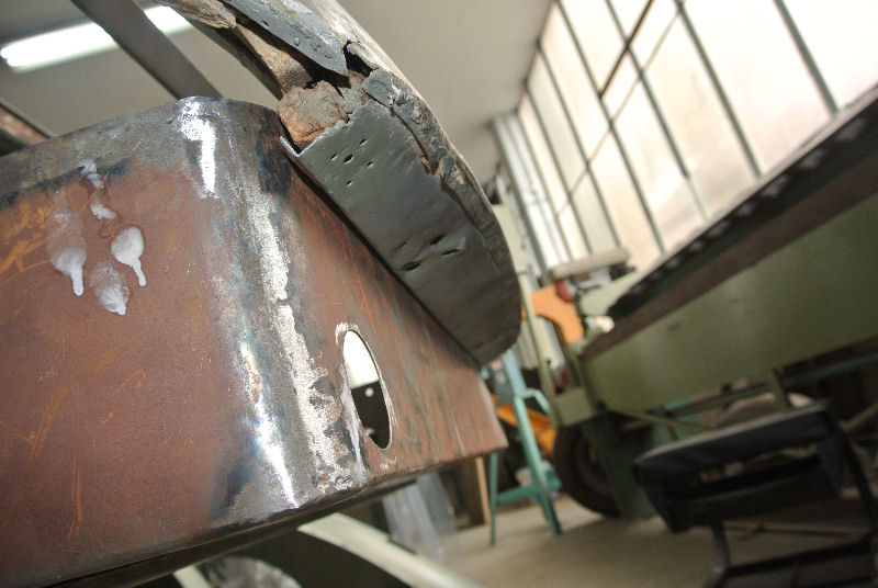Dec 18 rotted boot panel, all the timber frame and wheel arch frames had to be remade.