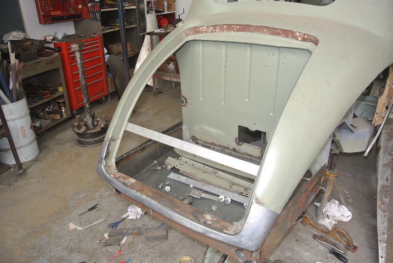 Dec 18 new boot bottom panel which had rusted away was remade and welded into position