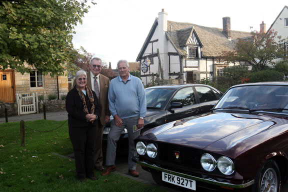 In Bretforton, with R. V. Charlton, who came to talk Bristols, taken at The Fleece Inn, a National Trust property, the original portion of which was built c.1400.