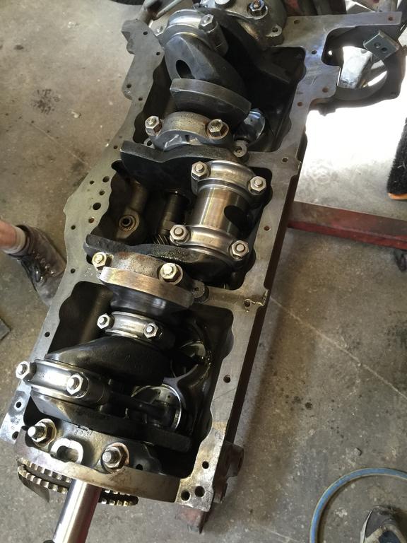 The car has been moved from O and S in Sydney (not happy with them or their work) and moved to mid-north coast NSW to Sebastian Gross, who has restored several Bristols and knows what he is doing. Here crankshaft fitted to block after block was ground, crank was good.New bearings fitted.