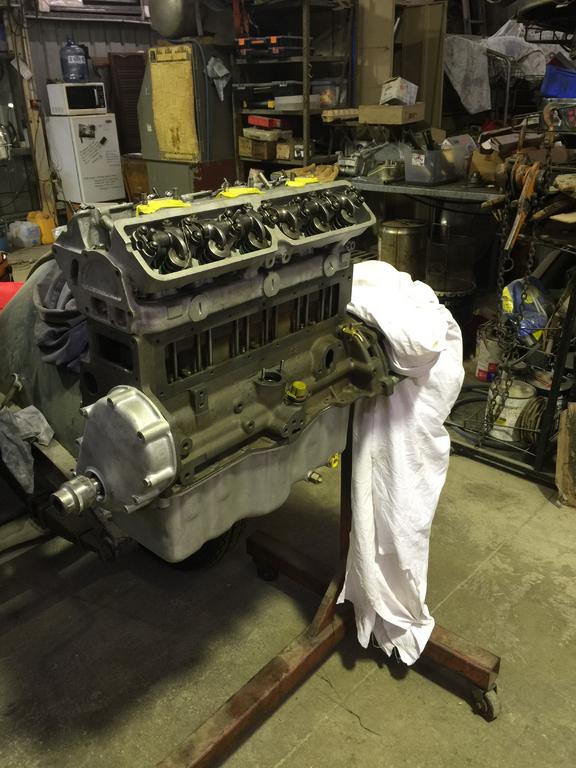 The engine finally assembled, new later model (lobe type) oil pump fitted. All tolerances on bearings, cylinders, camshaft etc to new engine specs.
The cam was reground to the profile of a 405 to give longer overlap